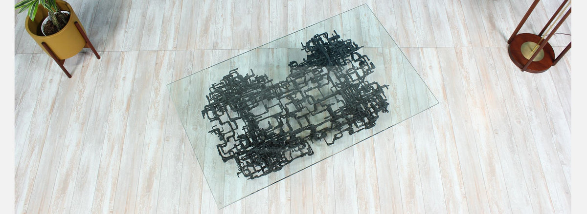 Daniel Gluck Sculptural Brutalist Bronze Coffee Table