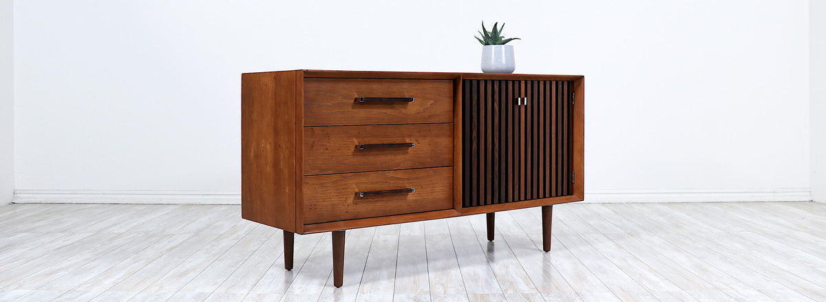 Mid-Century Modern Dresser with Chrome Pulls by Lane