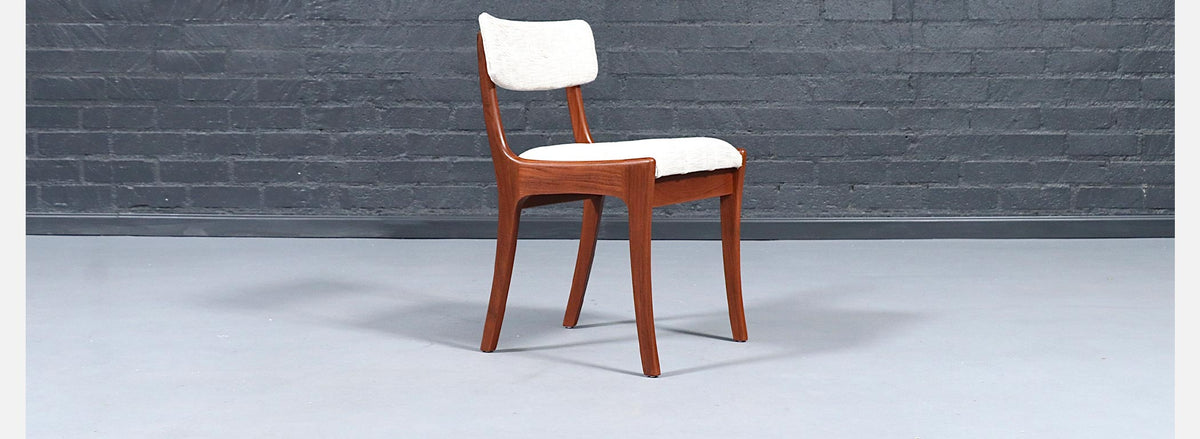 Mid Century Modern Teak & Tweed Dining Chairs by Peter Hayward 