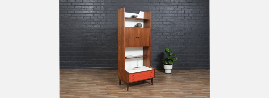 Kipp Stewart Two Tone Lacquered & Walnut Bookshelf for Glenn of CA 