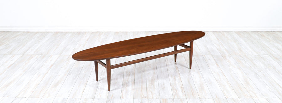 Mid-Century Modern Surfboard Style Coffee Table by Henredon