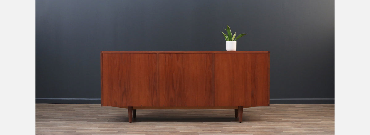 Mid-Century Danish Modern Teak Credenza w/ Sliding Doors