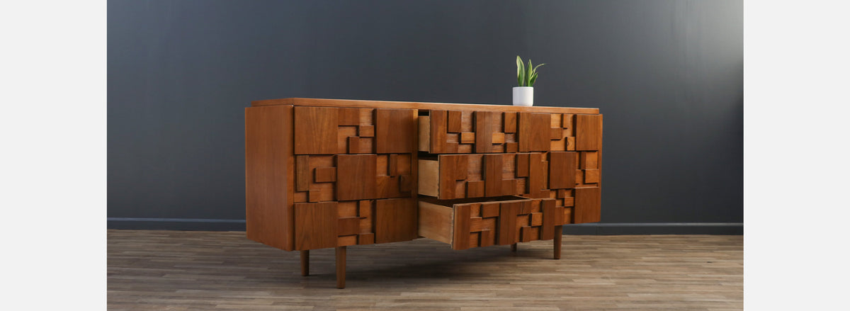 Mid-Century Brutalist "Staccato" Dresser by Lane