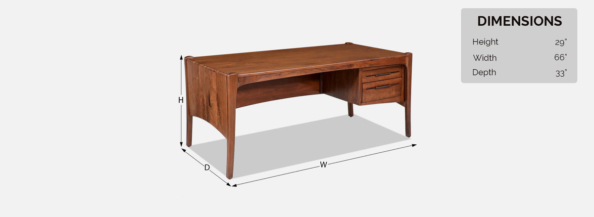 California Studio Sculpted Walnut Executive Desk by Anthony Khan