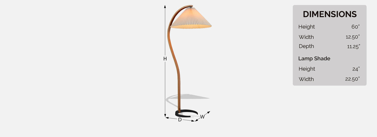 Danish Modern Teak Arc Floor Lamp by Mads Caprani