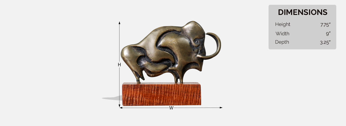 Mid-Century Modern Bronze Wooly Mammoth Sculpture