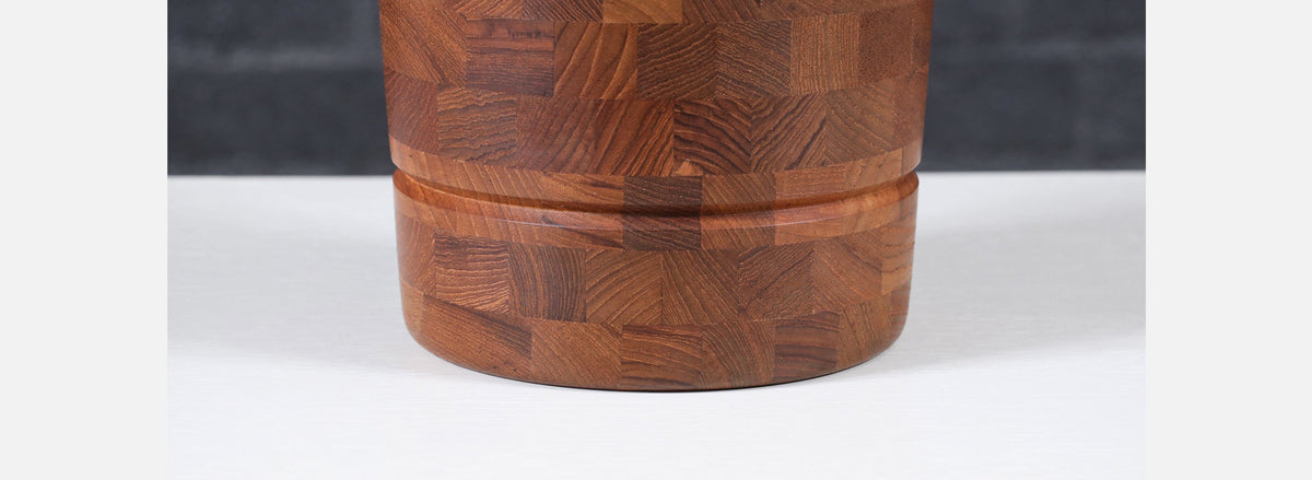 Danish Modern Sculpted Teak Ice Bucket by ESB