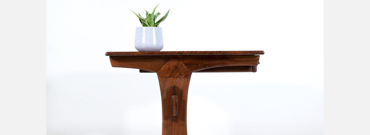 American Modern Studio Craft Sculpted Walnut Executive Desk