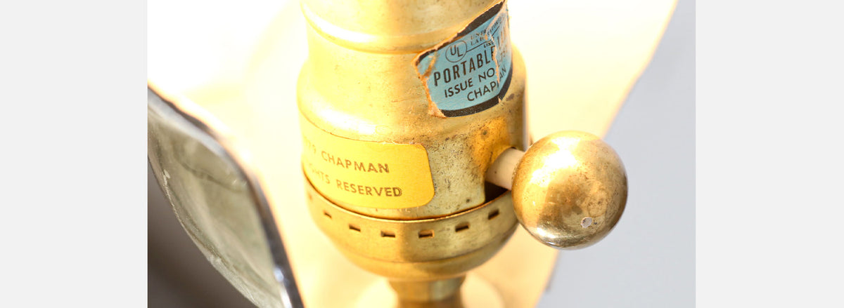 Mid-Century Modern Brass Leaf Table Lamp by Chapman