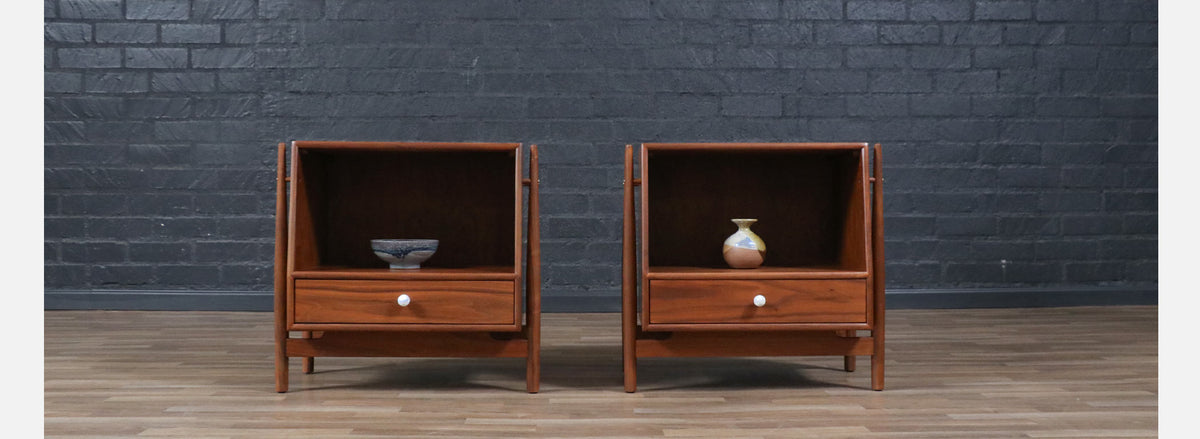 Kipp Stewart ”Declaration” Floating Walnut Night Stands for Drexel
