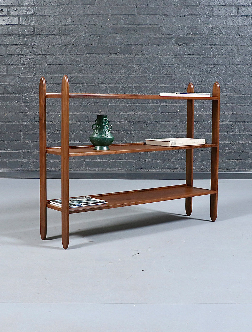 Custom Made Floating Walnut Bookshelf by Danish Modern LA