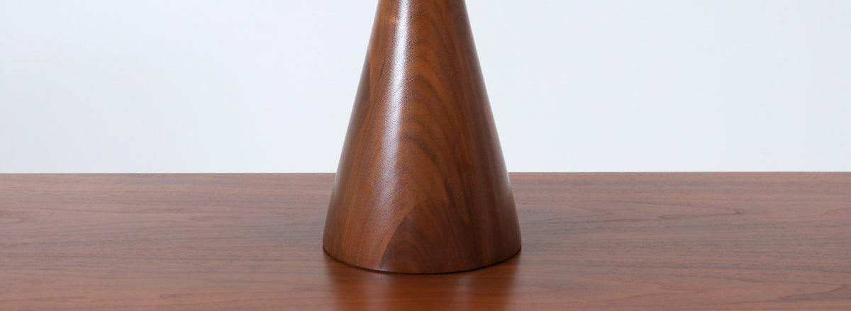 Mid-Century Modern Sculpted Walnut Table Lamps by Modernera Co.