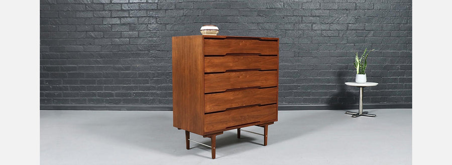 Stewart McDougall & Kipp Stewart Walnut Highboy Dresser for Glenn of CA