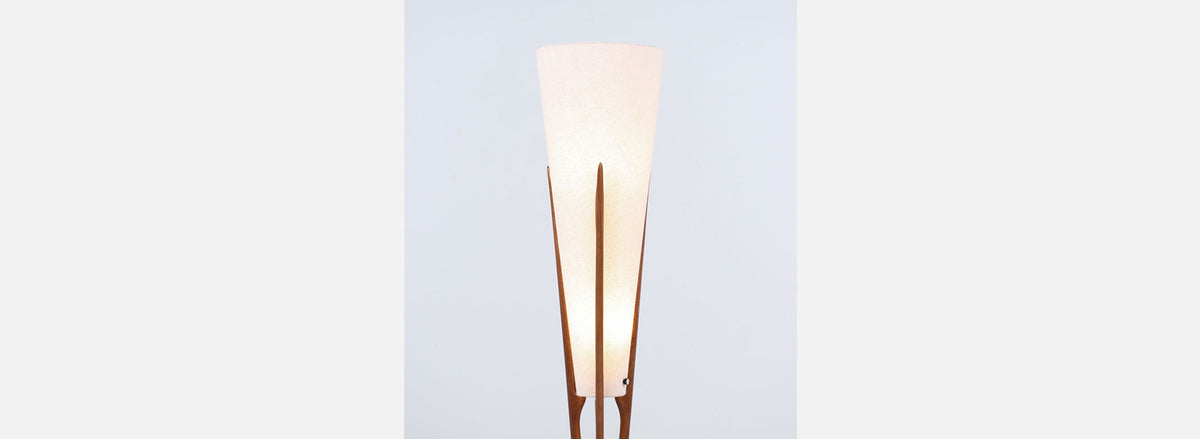 Mid-Century Sculpted Trident-Style Floor Lamp by John Keal for Modeline