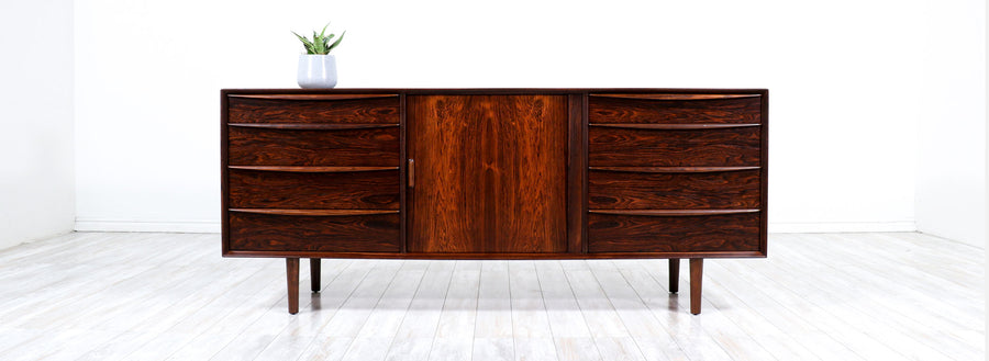 Svend A. Larsen Tambour-Door Rosewood Dresser for Falster Møbelfabrik