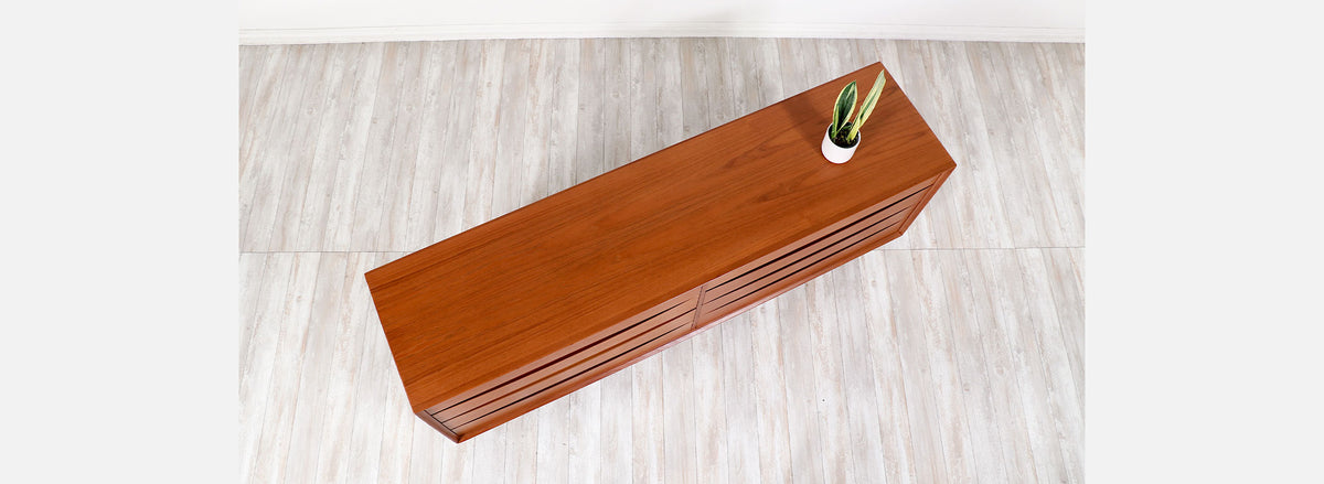 Arne Vodder "Triennale" Teak Dresser with Color Bowtie Drawers for Sibast Møbler