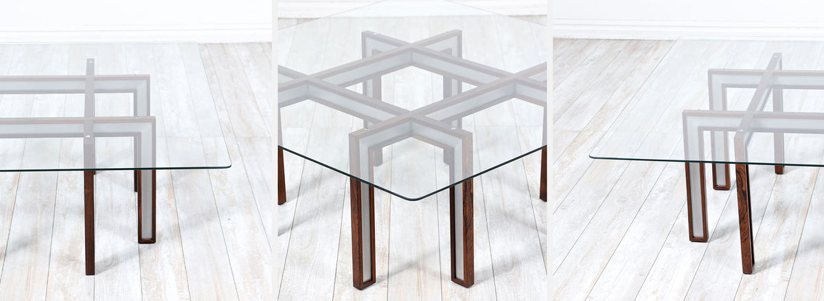 Danish Modern Rosewood & Steel Coffee Table by Henning Korch