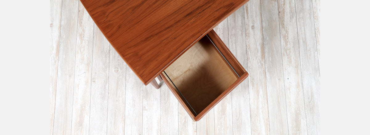 Danish Modern Executive Teak Desk with Bookcase