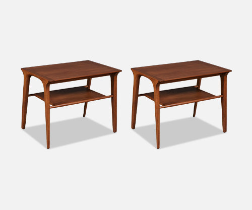 John Van Koert “Profile” Two-Tier Side Tables for Drexel