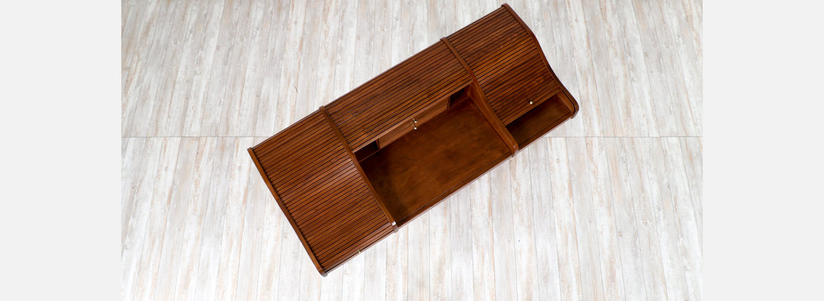 Mid-Century Modern Tambour-Door Desk by Drexel