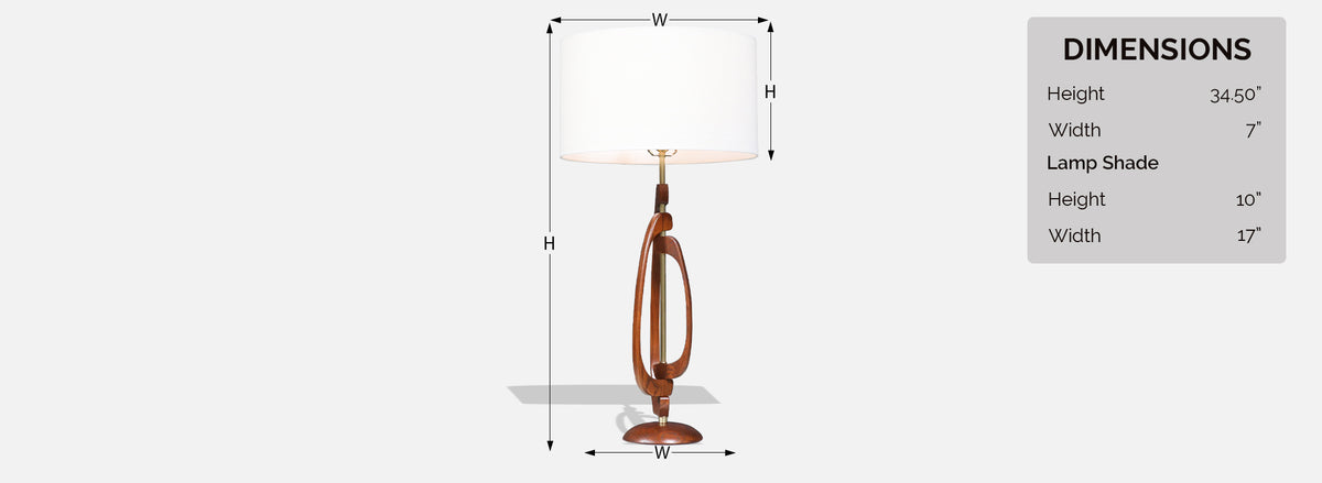 Mid-Century Sculpted Table Lamp by Roller Lamp Co.