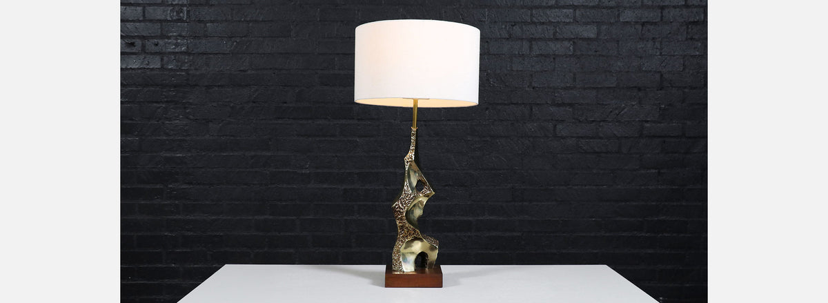 Richard Barr Brutalist Table Lamp for Laurel Lamp Co.