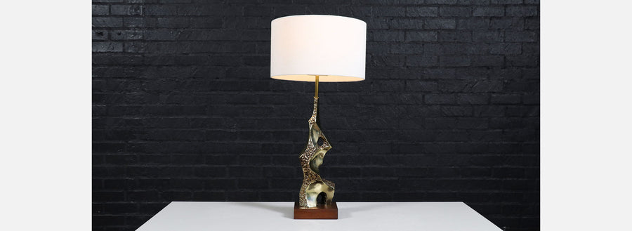 Richard Barr Brutalist Table Lamp for Laurel Lamp Co.