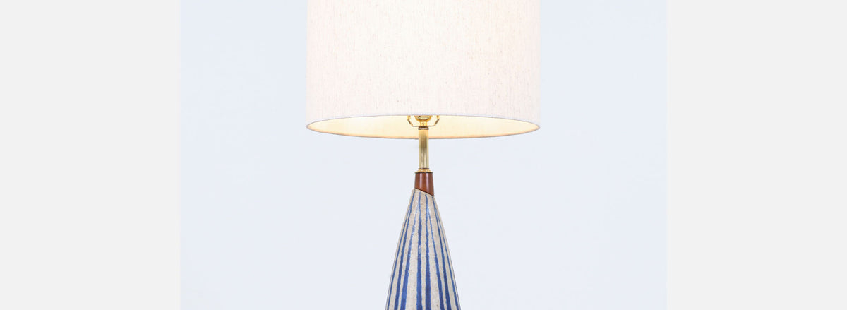 Danish Modern Glazed Ceramic Table Lamp 