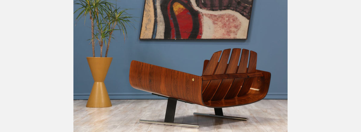 Jorge Zalszupin “Presidencial” Rosewood Lounge Chair with Ottoman