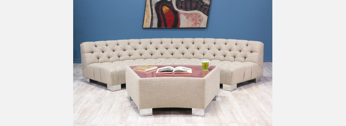 Milo Baughman Diamond Tufted Modular Sofa for Thayer Coggin