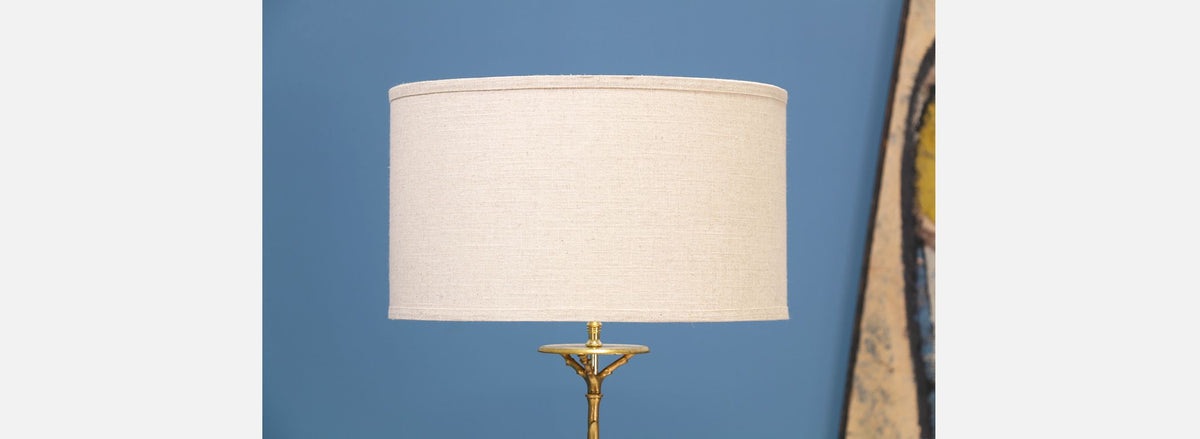 Pair of Mid-Century Faux Bamboo Brass Floor Lamps