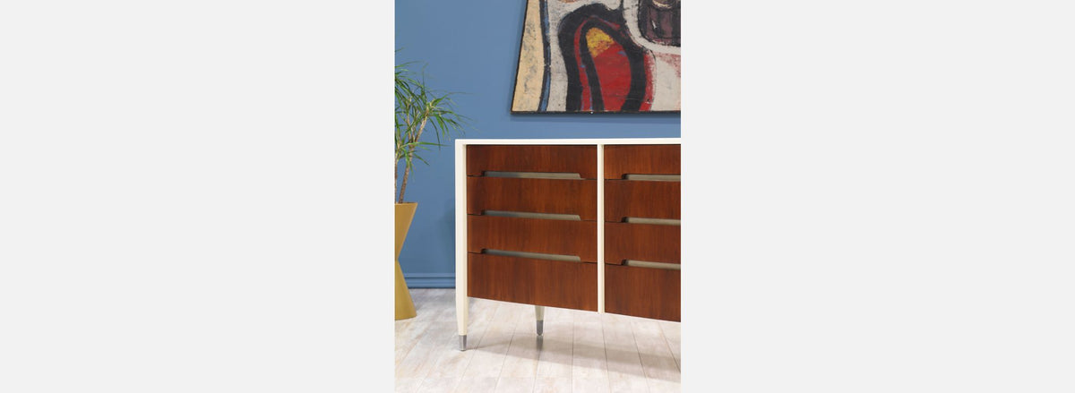 Two-Tone Lacquer & Walnut Dresser by Sligh Lowry