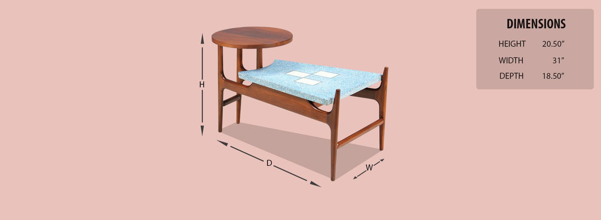 Rare Harvey Probber Blue Terrazo Floating-Top Side Tables 
