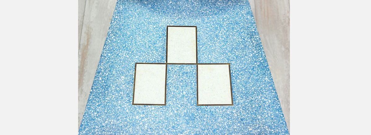 Rare Harvey Probber Blue Terrazo Floating-Top Side Tables 