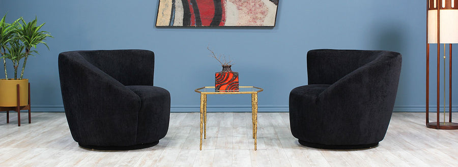 Vladimir Kagan “Nautilus” Swivel Club Chairs for Directional