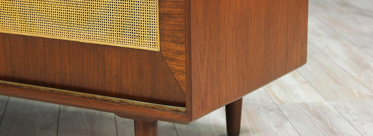 Finn Juhl Walnut & Cane Front Credenza for Baker