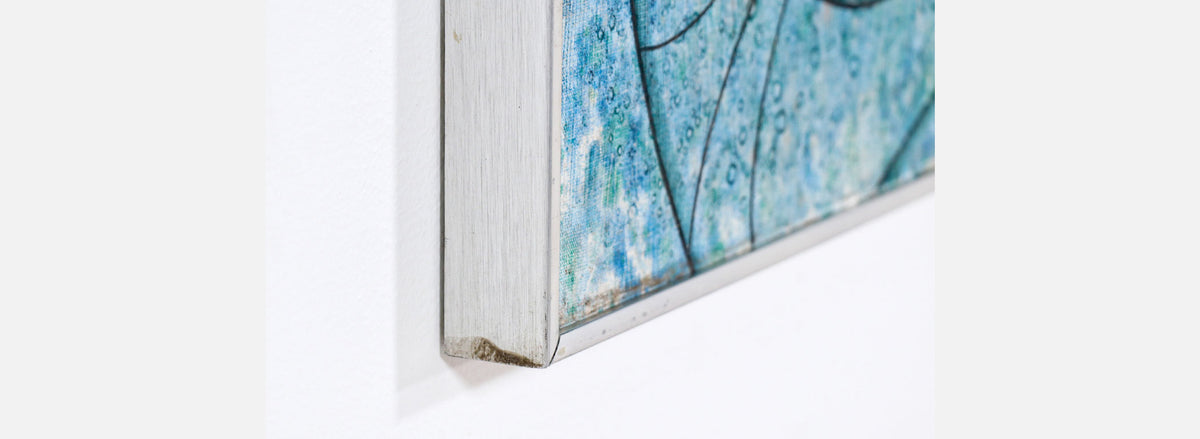 Mid-Century Modern Abstract Blue Women Painting by Larry Maschino