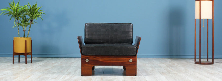 Mid-Century Rosewood & Leather Lounge Chair