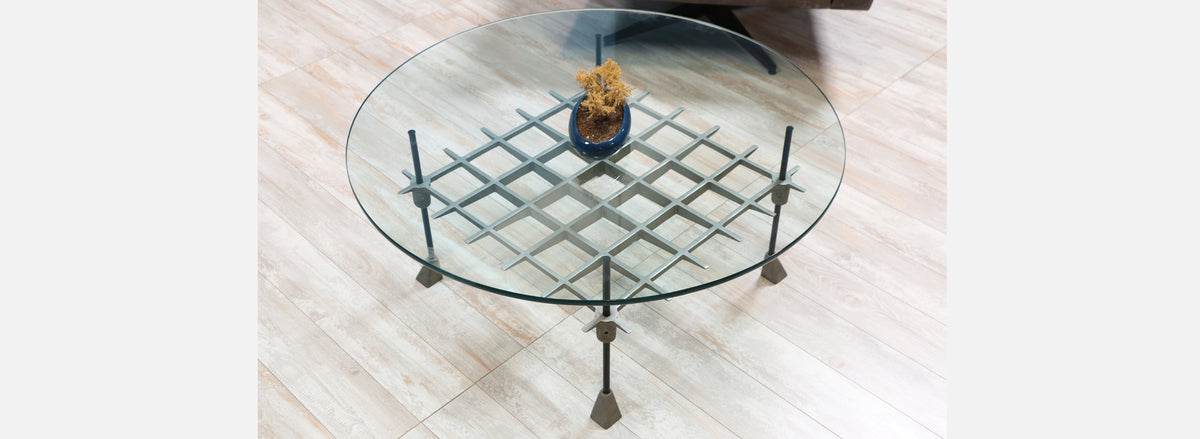 Aluminum “Grid” Coffee Table by Robert Josten