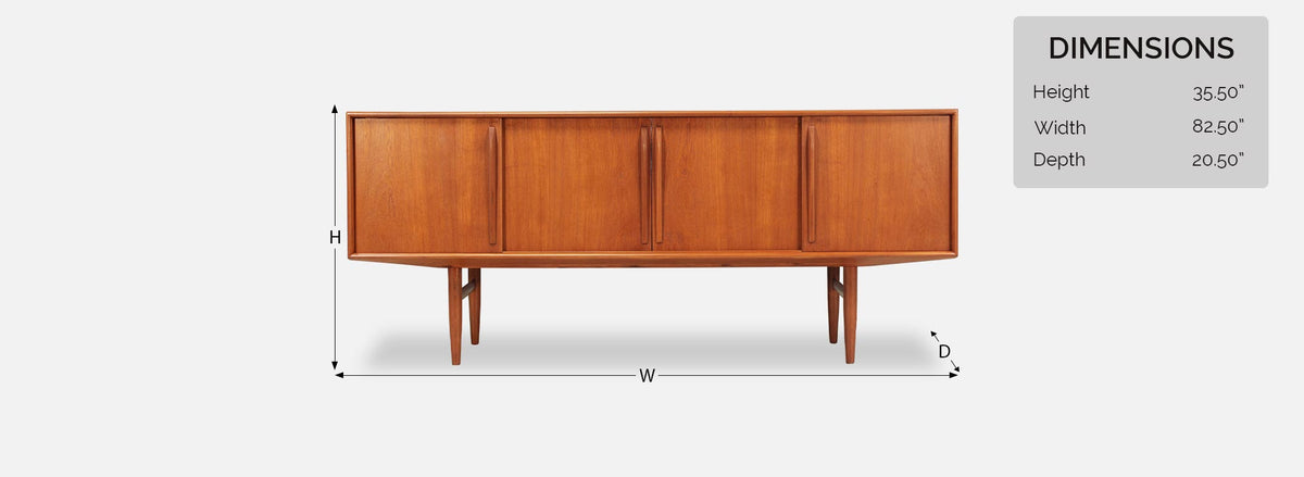 Kurt Østervig Model 26014 Teak Credenza