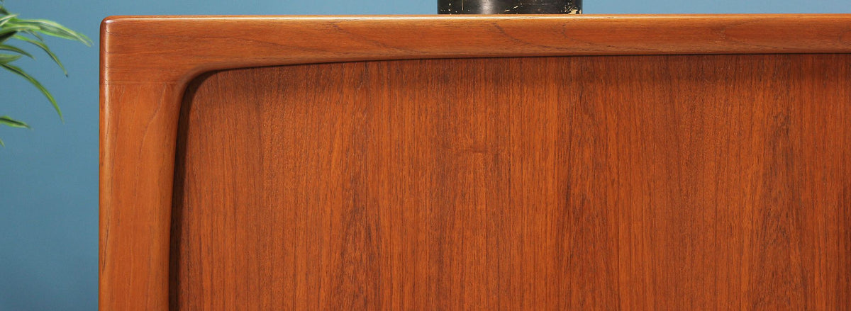 Danish Modern Tambour-Door Teak Credenza by Falster Møbelfabrik