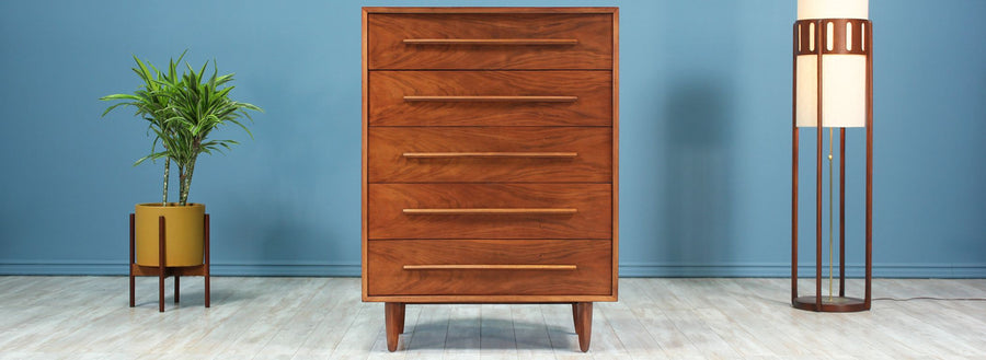T.H Robsjohn-Gibbings Walnut Chest of Drawers for Widdicomb