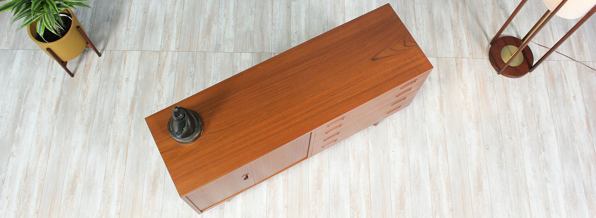 Carlo Jensen Teak Credenza with Bi-Folding Doors for Hundevad & Co.