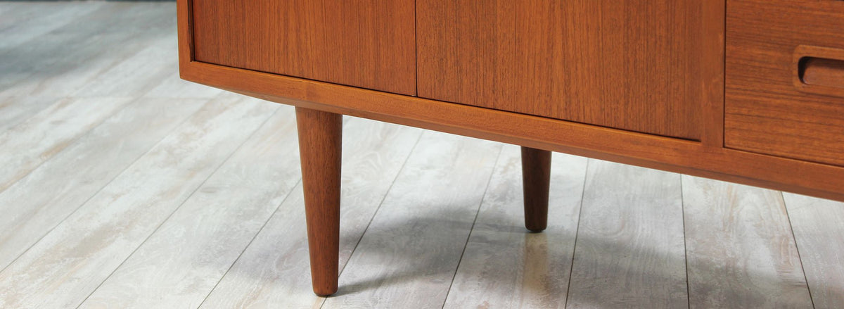 Carlo Jensen Teak Credenza with Bi-Folding Doors for Hundevad & Co.