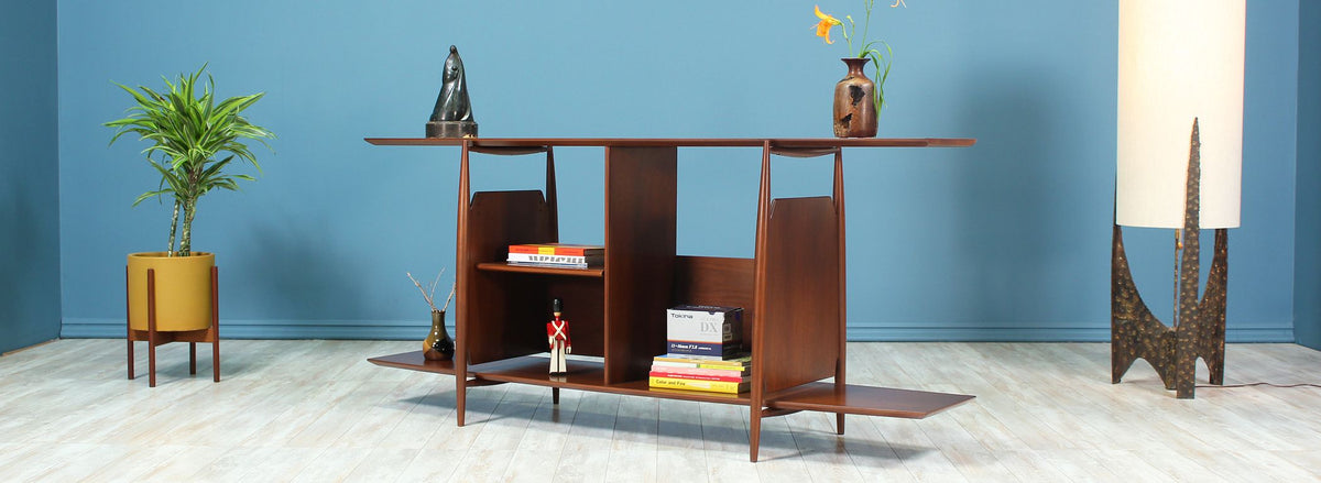 Mid-Century Modern Two-Tier Bookshelf