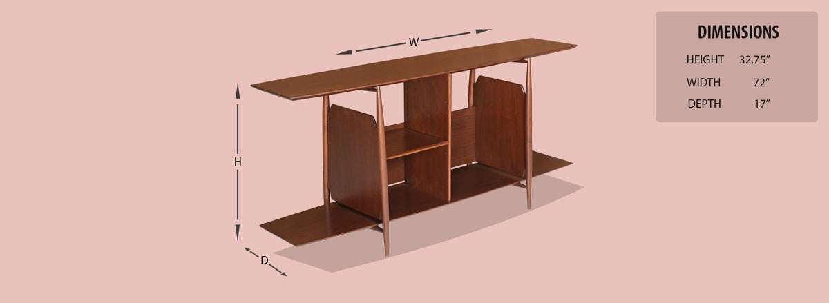 Mid-Century Modern Two-Tier Bookshelf