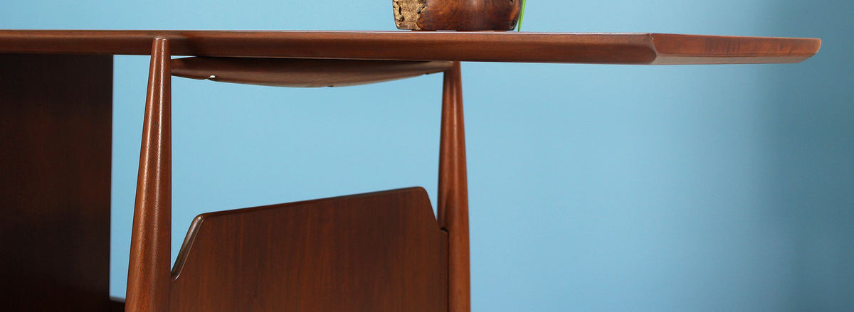 Mid-Century Modern Two-Tier Bookshelf