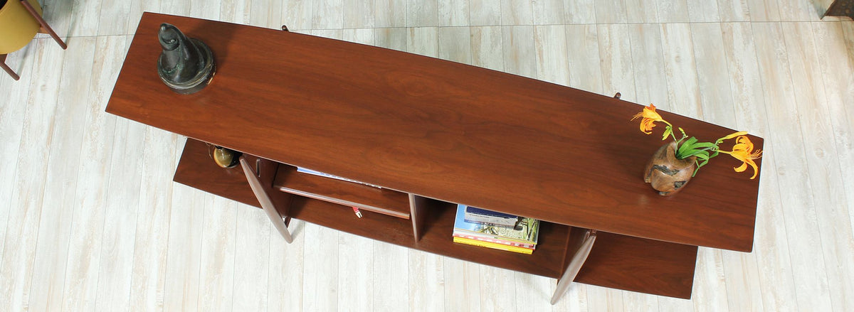 Mid-Century Modern Two-Tier Bookshelf