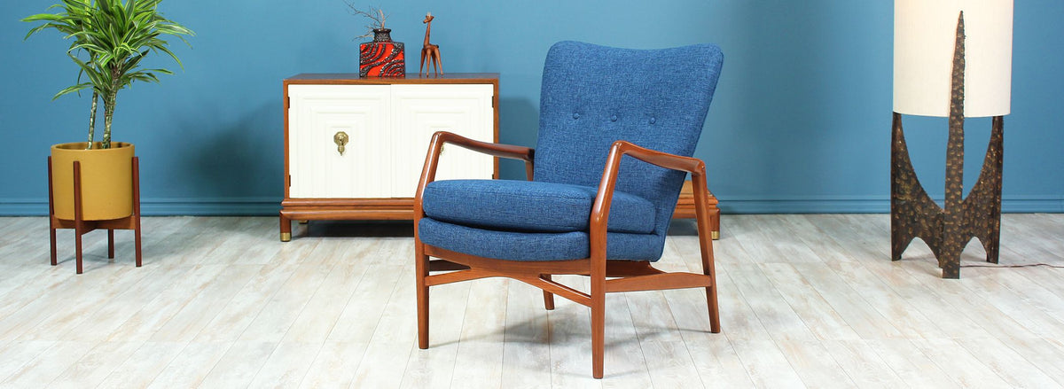 Kurt Olsen Model-215 Wing Back Chair for Slagelse Møbelvaerk