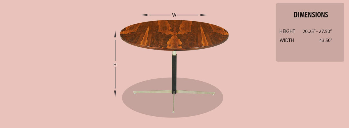 Mid-Century Modern Height-Adjustable Rosewood Dining / Coffee Table